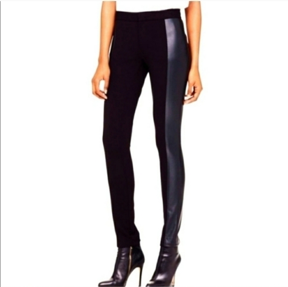 Club Monaco Rochelle Faux Leather Detail Leggings - Picture 1 of 8